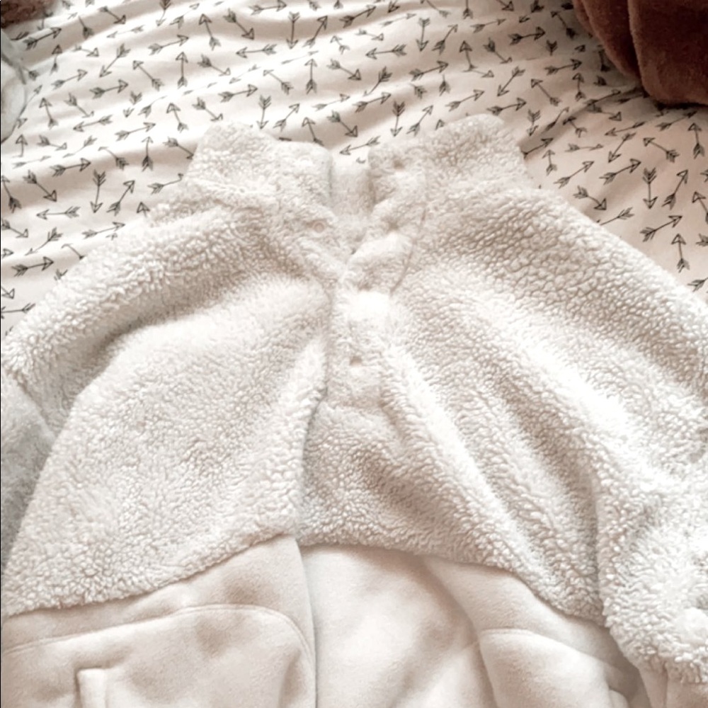 white sherpa jacket